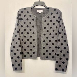 ELLE‎ Women’s Gray Polka Dot Cardigan Small